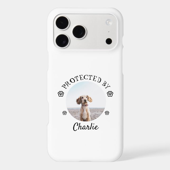 Protected By Dog Photo Paw Print Design (Back)