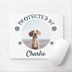 Protected By Dog Photo Paw Print Design Mouse Mat