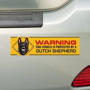 Protected by Dutch Shepherd Warning Bumper Sticker