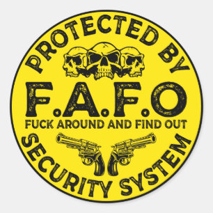 Protected by FAFO security system  Classic Round Sticker