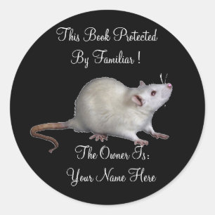 Protected By Familiar Book Plate Classic Round Sticker