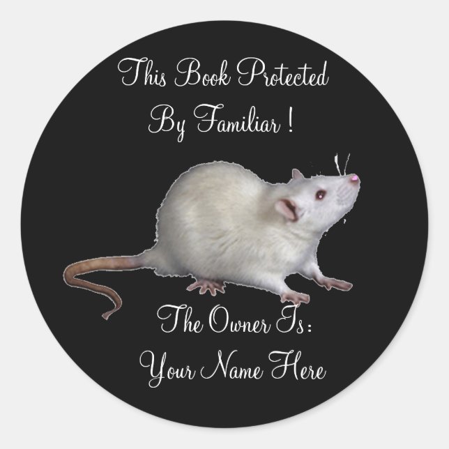 Protected By Familiar Book Plate Classic Round Sticker (Front)