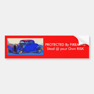 PROTECTED By FIREARMS. Bumper Sticker