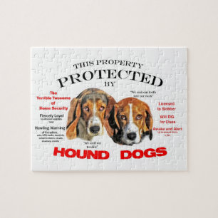 Protected by Hound Dogs Jigsaw Puzzle