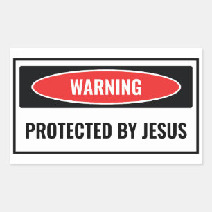 Protected by Jesus Rectangular Sticker