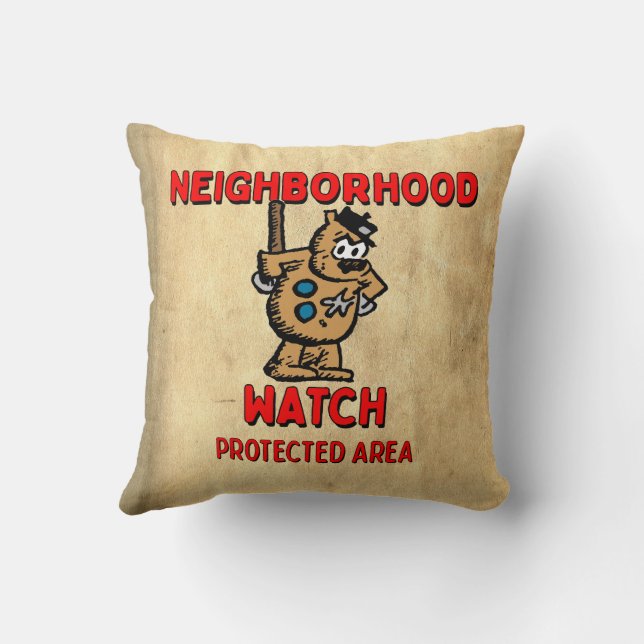 "Protected by Offissa Pupp" Pillow (Back)