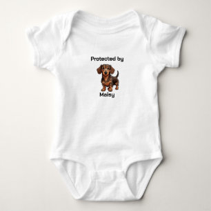 Protected by (pet's name) baby bodysuit