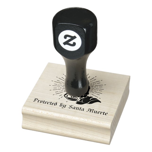 Protected by Santa Muerte Rubber Stamp (Stamp)