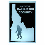 Protected By Sasquatch Security - Idaho Photo Sculpture Magnet<br><div class="desc">Features the dark silhouette of a Sasquatch (Bigfoot) on a powder blue background enclosed by the outline of Idaho along with text reading, "PROTECTED BY SASQUATCH SECURITY." Go with Sasquatch Security to safeguard your house and valuables. Unobtrusive safety - as Sasquatch are so rarely seen you will hardly know they...</div>