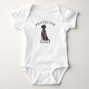 Protected By the Family Dog Baby Bodysuit