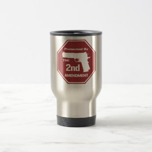 Protected By The Second Amendment (Red) Travel Mug