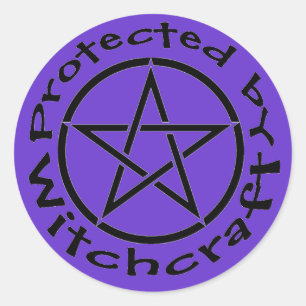 Protected by Witchcraft Pentacle Stickers Labels