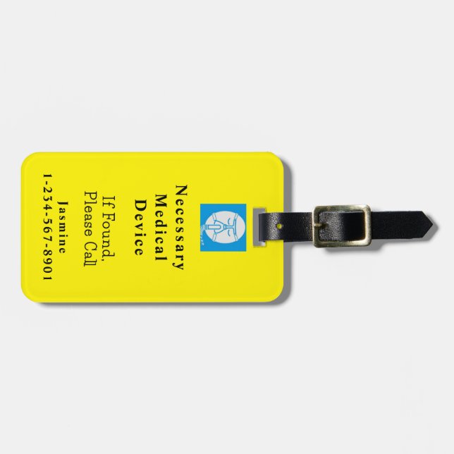 Protected Necessary Medical Device  Luggage Tag (Front Horizontal)