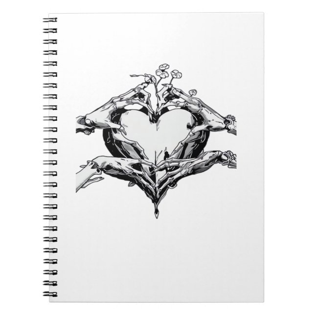 Protecting A Heart Skeleton Hand Heart Classic Notebook (Front)
