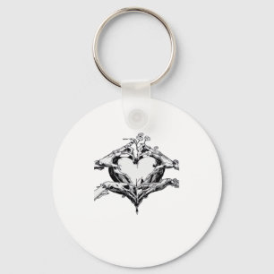 Protecting A Heart - Skeleton Hand Heart Key Ring