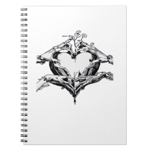 Protecting A Heart  - Skeleton Hand Heart Notebook