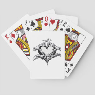 Protecting A Heart  - Skeleton Hand Heart Playing Cards