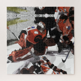 Protecting The Net-Ice Hockey Jigsaw Puzzle