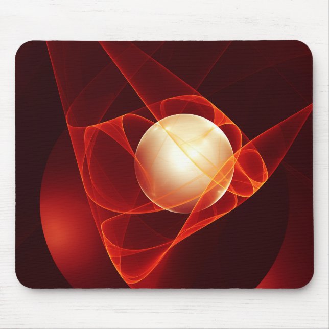 Protecting You, Modern Abstract Red Fractal Art Mouse Mat (Front)