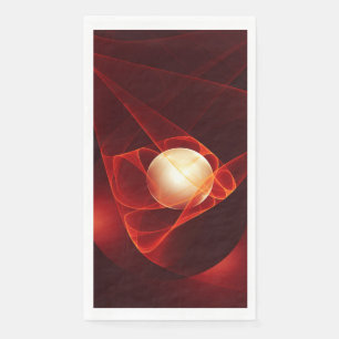 Protecting You, Modern Abstract Red Fractal Art Napkin