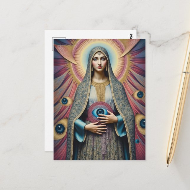  Protection From Evil Mary Postcard (Front/Back In Situ)