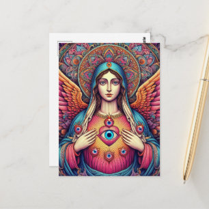 Protection From Evil Sacred Heart Of Mary Postcard