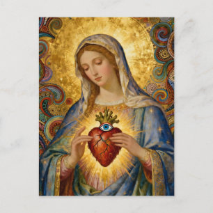 Protection From Evil Sacred Heart Of Mary Postcard
