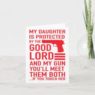 Protective Daddy Funny Dad Of Girl Tee Card