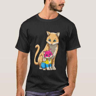 Protective Mama Cat with Pansexual Baby Cat T-Shirt