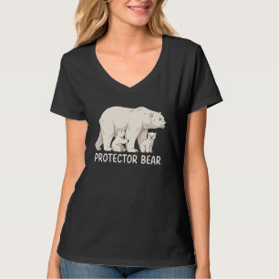 Protector Bear with Two Cubs Polar Bear Family T-Shirt