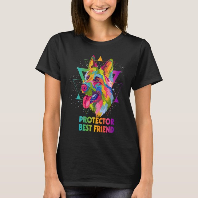 Protector Best Friend German Shepherd Motivational T-Shirt (Front)