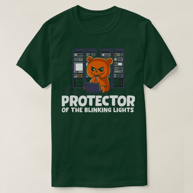 Protector of the Blinking Lights Networking T-Shirt (Design Front)
