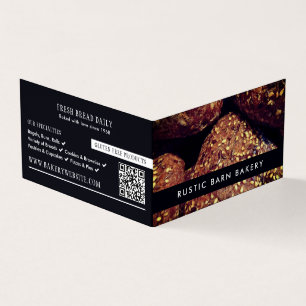 Protein Bread Rolls, Bakers, Bakery Store Detailed Business Card
