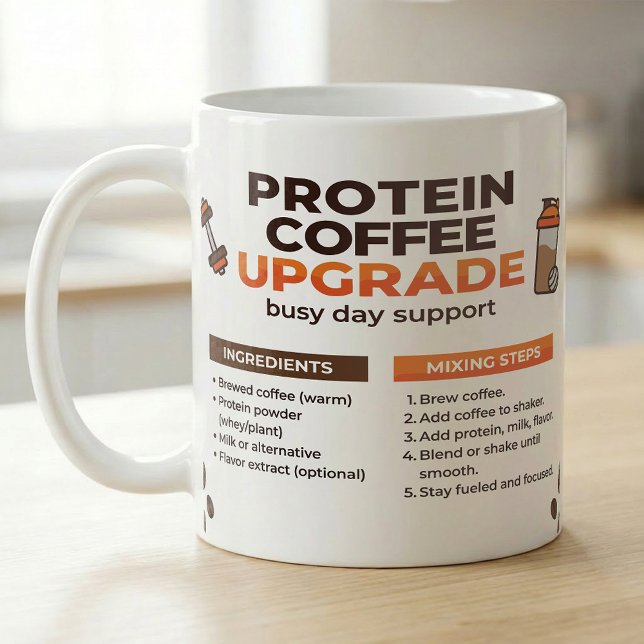 Protein Coffee Recipe Quick Morning Guide Coffee Mug (Creator Uploaded)
