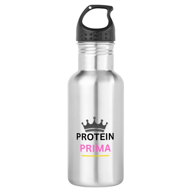 Protein Prima Gym Water Bottle – Stainless Steel  (Front)