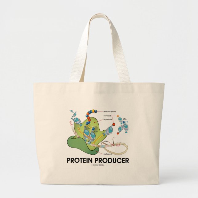 Protein Producer (Biology Protein Synthesis) Large Tote Bag (Front)