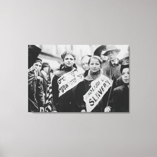 Protest Against Child Labour in Labour Parade Canvas Print (Front)