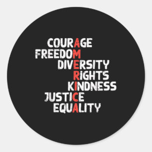 Protest America Courage Freedom Rights Resist Men Classic Round Sticker