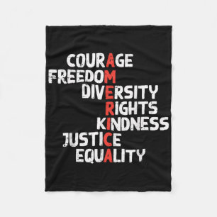 Protest America Courage Freedom Rights Resist Men Fleece Blanket