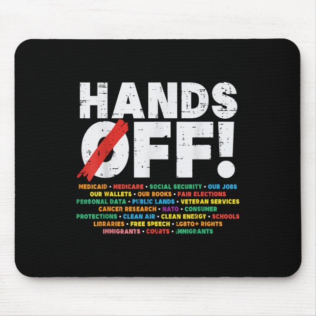 Protest Hands Off Medicare Social Security Resist  Mouse Mat (Front)