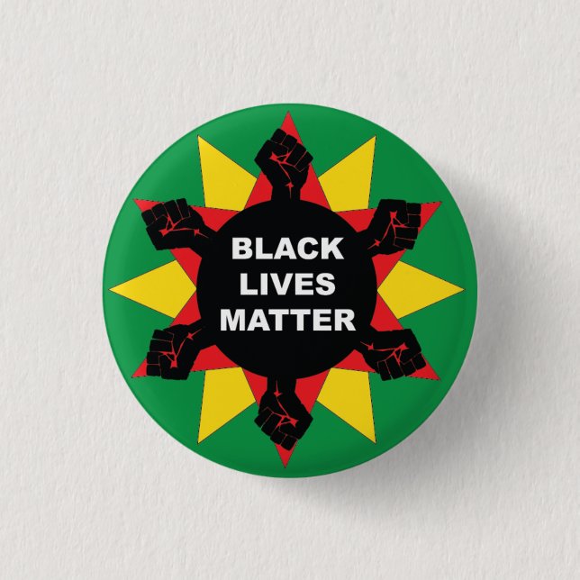 Protest Hex Sign Black Lives Matter Button (Front)