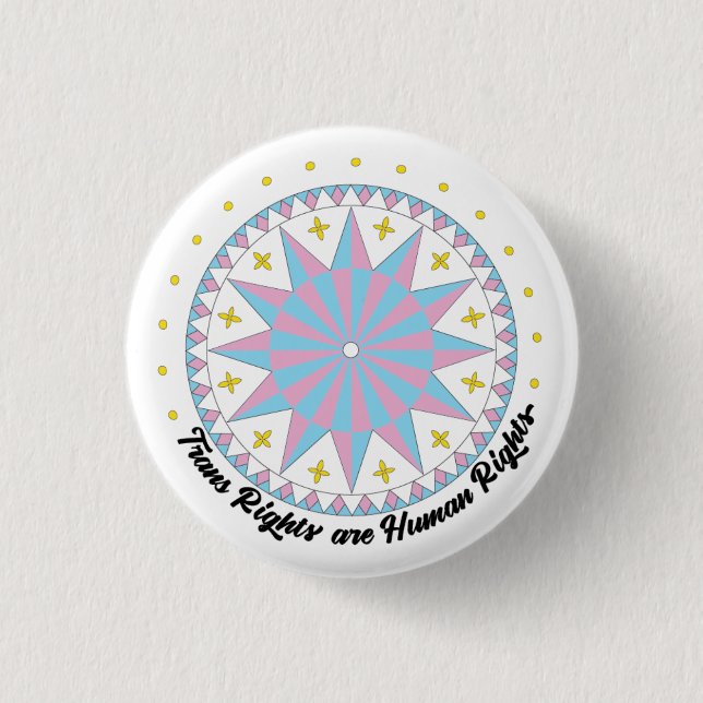 Protest Hex Sign Trans Rights Button (Front)