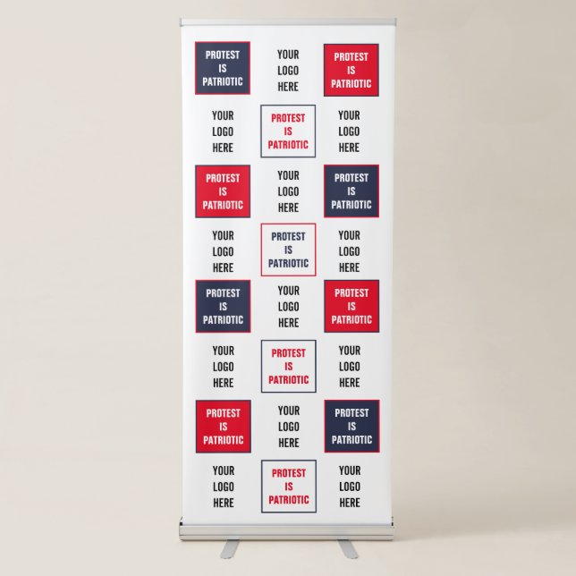 Protest is Patriotic Logo Selfie Background Retractable Banner (Front)