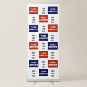 Protest is Patriotic Logo Selfie Background Retractable Banner