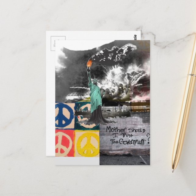 protest lady liberty mother should I trust collage Postcard (Front/Back In Situ)