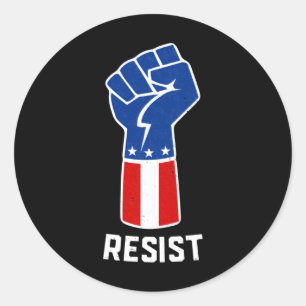 Protest Resist Fist Red White And Blue  Classic Round Sticker