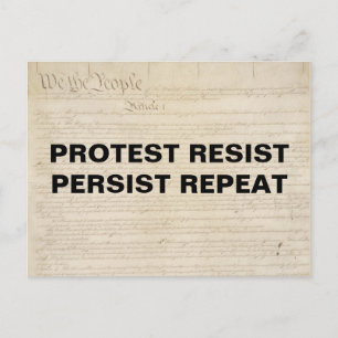 Protest Resist Persist Repeat We the People Postcard
