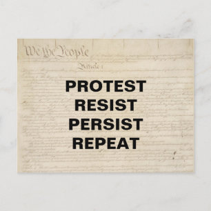 Protest Resist Persist Repeat We the People Postcard