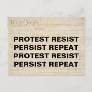 Protest Resist Persist Repeat We the People Postcard