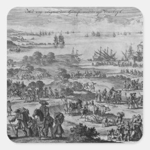 Protestants leaving France Square Sticker